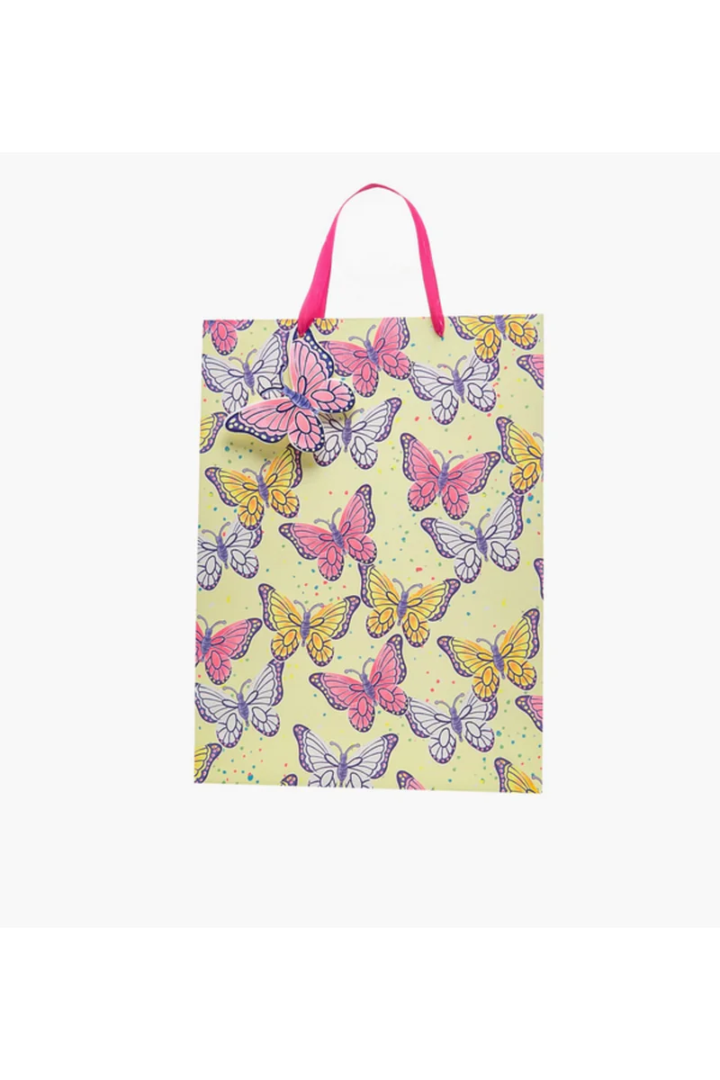 LIFESTYLE Butterfly Print Paper Gift Bag - Extra Large